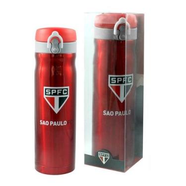 Imagem de Garrafa Térmica São Paulo Inox Pressão 450 Ml - Mileno, 450 ml, Cinza