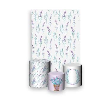 Imagem de Painel De Festa Vertical 1,50 x 2,20 + Trio De Capas Cilindro - Flor L