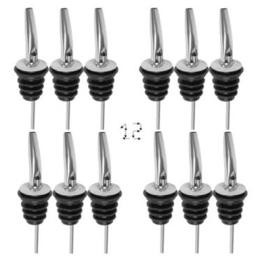 Imagem de Kit 12 Bico Dosador Inox Biqueira Licor Azeite Xarope Óleo - NLS