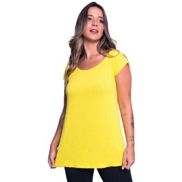 Imagem de Blusa Fitness Sobre Legging Dry Fit Manga Curta - WLS Modas, Amarelo, 