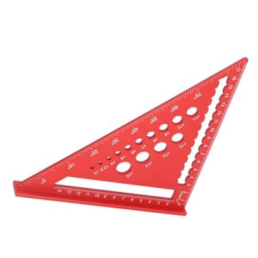 Imagem de Carpintaria Triângulo Rafter Quadrado 90 Graus Buraco Régua Transferidor para Carpinteiro Liga de Alumínio (Vermelho)