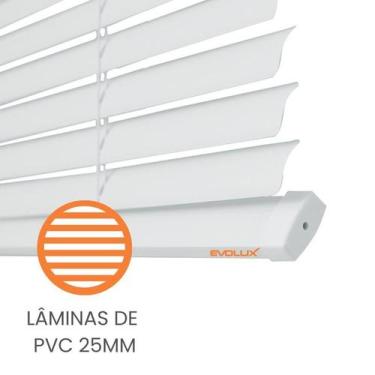 Imagem de Persiana Evolux Horizontal Pvc 80x130 Cm Linha Off Cor Branco - Techno
