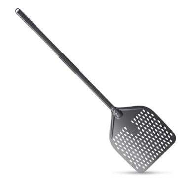 Imagem de NUTUNI Cabo longo de casca de pizza de 30,5 cm x 35,5 cm, espátula de pizza perfurada de 43,8 polegadas no geral, descascador de alumínio profissional para assar fornos comerciais