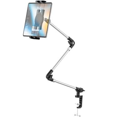 Imagem de Phichy Suporte de alumínio para tablet para celular e iPad de 4,7 a 12,9 polegadas – Suporte flexível para mesa e mesa com rotação de 360°, compatível com iPad Pro/Air/Mini, Nintendo Switch, Galaxy