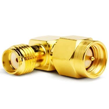 Imagem de TOJOIN Conector adaptador coaxial RF adaptador de ângulo reto 90 graus SMA macho para SMA fêmea DC-8GHZ 50ohm para cabo RF, antena de acoplador, rádio amador, Wi-Fi, 2 peças