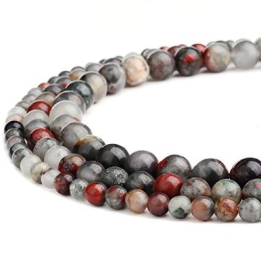 Imagem de RUBYCA Atacado Natural Fancy Jasper Gemstone Redondo Contas Soltas para Fazer Joias 1 Fio - 8 mm