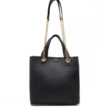 Imagem de Bolsa feminina tiracolo transversal com alça corrrente e couro - SEM M