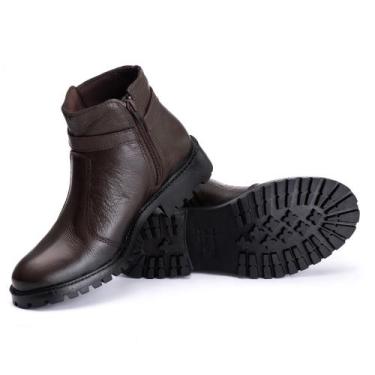 Imagem de Coturno Feminino Cano Em Couro E Fivela - Pettinari, Marrom, 35