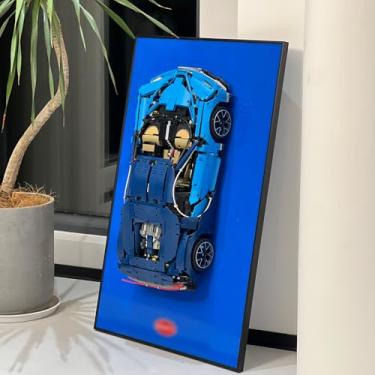 Imagem de iLuane Quadro de parede para Lego Technic Bugatti Chiron 42083 Kit de montagem de carro de corrida, suporte de parede colecionável para adultos, decoração de casa ou escritório (não inclui carro)