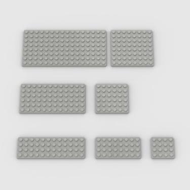 Imagem de Classic Building Plate Assortment Pack, 50pcs Light Gray Bulk plates with 7 Size Building Plate Base Plate, Compatible with Lego Parts and Pieces, Building Bricks, for Most Brands(Color:Light Gray)