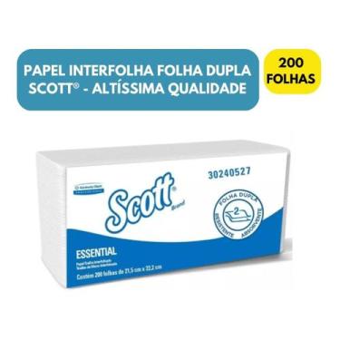 Imagem de Papel Toalha Interfolha Folha Dupla Scott Essential 200 Folhas - Kcq