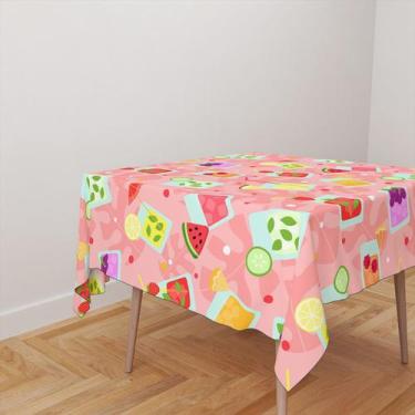 Imagem de Toalha De Mesa Quadrada 4 Lugares Tecido Oxford Drinks Diversos Colori