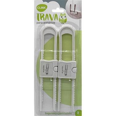 Imagem de Kit 2 Travas Para Armario Porta Ajustavel Regulavel Multiuso - Clink, 