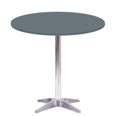 Imagem de Mesa Delta em Alumínio 75 cm (Alt) Base em X Tampo MDP Redondo 70 cm (Larg) x 2,50 cm (Alt) Grafito