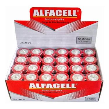 Imagem de Pilha C Média Tamanho C Alfacell 1.5v Caixa Com 24 Uni