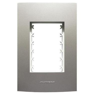 Imagem de Placa 4x2 c/ Suporte p/ 3 Módulos Inova Pro Class Titanium Alumbra