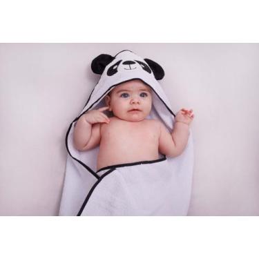 Imagem de Toalha Felpuda Infantil com Capuz Bordada de Bichinho 70x70cm Menina e