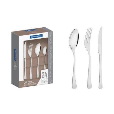 Imagem de Faqueiro Tramontina Aço Inox Havana Facas P/ Churrasco 24 Pç