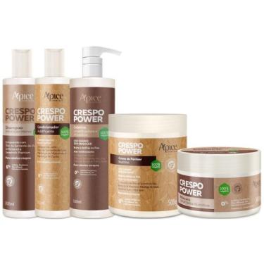Imagem de Kit Apse Crespo Power Linha Completo 5 Produtos Tratamento Cabelo Vega