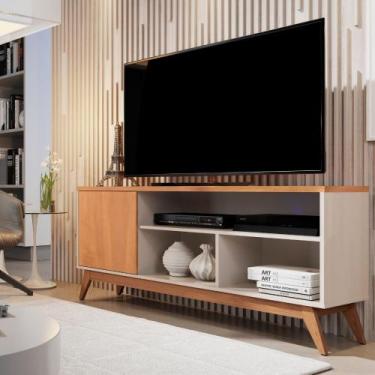 Imagem de Rack Bancada Malbec Wood 1,36 Off White com Nature - Giga Moveis