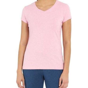 Imagem de Baby Look Gola V Camiseta Feminina Básica Blusinha Algodão - Vesttuari