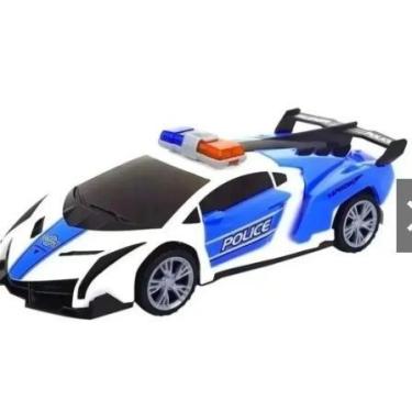 Imagem de Carrinho Polícia Maluco Abre Portas Anda Gira 360 Luz E Som . - fun ga