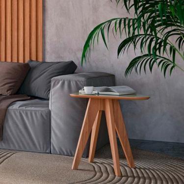 Imagem de Mesa de Centro Orgânica 65x54cm MDF Freijó Off White - Móveis Dalla Co