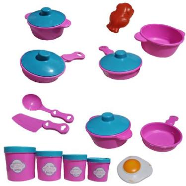 Imagem de Kit Cozinha Infantil Porta mantimentos panela frango Kit 5 Cód. 2360 -