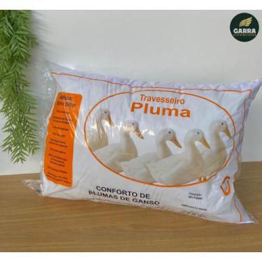 Imagem de Kit 2 Travesseiro Pluma de Ganso Descanso Antiacaro 70x50cm - MANIA DE