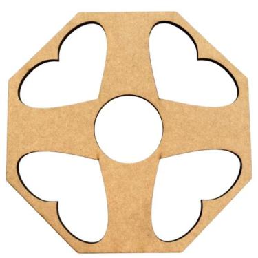 Imagem de Gabarito Molde Personalizado Coração Mdf Cru De 6mm - AGV Criações