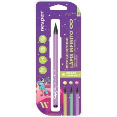 Imagem de Lápis Preto Redondo Infinito Diamante Color Roxa - Newpen