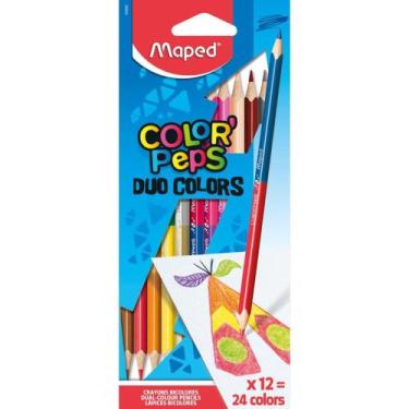Imagem de Lápis de COR Triangular Color PEPS Duo 12 Lápis 24 Cores - Maped