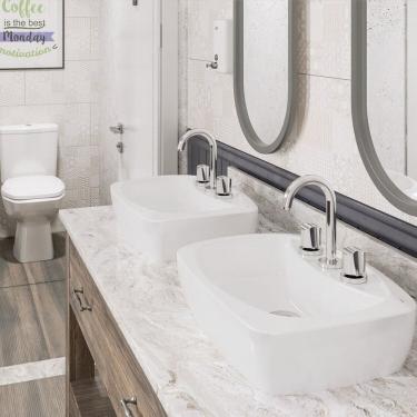 Imagem de Kit 3 Cubas de Apoio 500x360 Mm com Furo Central sem Ladrão Thema Incepa Branco