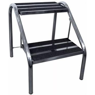 Imagem de Escada Dois Degraus C/ Fita Antiderrapante - Aço Inox