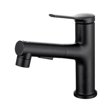Imagem de Torneira Luxo Lavatório Monocomando Bica Móvel 3 Jatos Preto - KOKAY