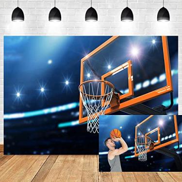 Imagem de OERJU 1,5 x 1,2 m Estádio Cesta de Basquete Pano de Fundo Fotografia Interior Esporte Holofotes Tiro na Cesta Fundo Jogo Festa Menino Homem Estádio Clube Estudante Retrato Foto Vinil Papel de Parede