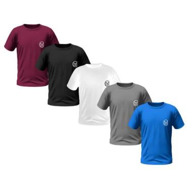 Imagem de Kit 5 Camisetas Masculinas Manga Curta Bordada Premium (Kit 5 Cores) -