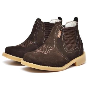 Imagem de Botina Infantil Menino Couro Elástico Conforto Estilo Liso - Rubim Cal