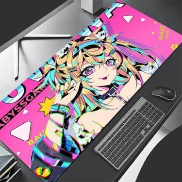 Imagem de Mousepad Gamer Extendido Nier Automata 2B - Anime Sexy - Preto e Branc