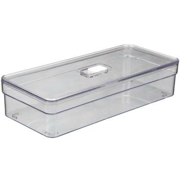 Imagem de Organizador de Geladeira 3,6L com Tela Porta Ovos e Tampa 4un - PLASTU