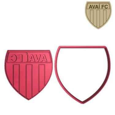 Imagem de Cortador Carimbo Futebol Time Avaí Brasão - DOCE IMPRESSO, 8,5cm