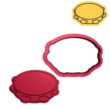 Imagem de Cortador Marcador Instrumento Pandeiro Cute Fofo - DOCE IMPRESSO,  9cm