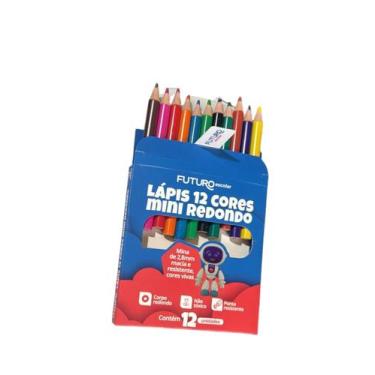 Imagem de Kit 4cxs Mini Lápis de cor 12 cores 9cm infantil resistente - Genérica