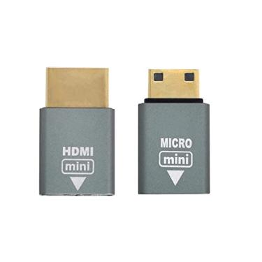 Imagem de Xiwai 2 peças/conjunto compatível com adaptador micro HDMI fêmea para mini macho e HDMI 1.4 macho 4K a 60hz