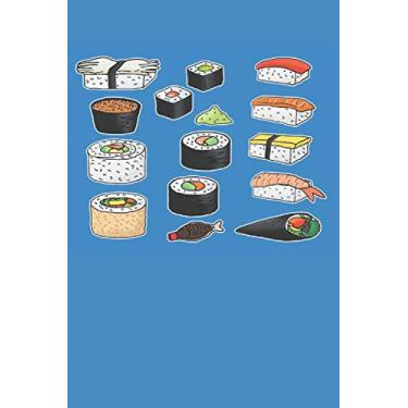 Imagem de Happy Sushi | Funny, Cute Fun Japanese Food Go Rice: Journal/Notebook/Diary, 120 Blank Lined Pages, 6 x 9 inches, Glossy Finish Cover, Great Gift For Kids And Adults