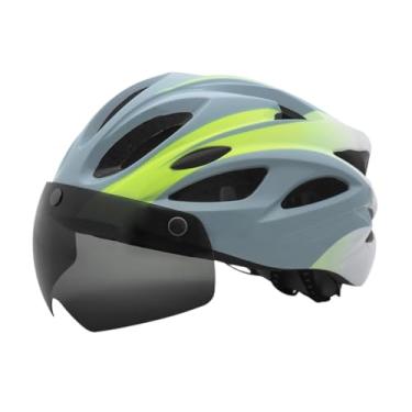 Imagem de menolana Capacete de bicicleta capacete esportivo ao ar livre resistente ao impacto ajustável óculos removíveis capacete de bicicleta de montanha, Azul Claro