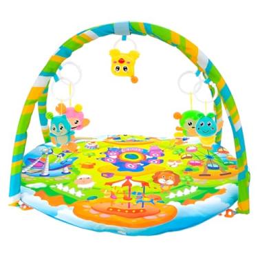 Imagem de Tapete Interativo Educativo Infantil Acolchoado com Móbile, Brinquedos de Pendurar - Estímulo ao Desenvolvimento do Bebê