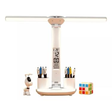 Imagem de Luminária Moderna de Bancada LED Ajustável com Braço Articulado e Luz Regulável, Botão Touch com 3 Níveis de Luminosidade - Perfeita para Escritórios, Estudo e Home Office