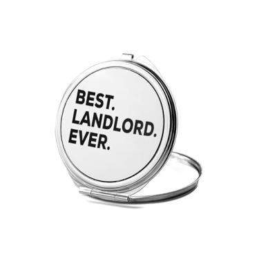 Imagem de SpreadPassion Espelho compacto Landlord, presente de proprietário, melhor espelho fotográfico Landlord Ever, espelho de maquiagem de viagem pequeno espelho portátil, espelho de bolso portátil, ideia