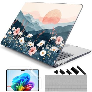 Imagem de DONGKE Capa para laptop Microsoft Surface (2024), Windows 11 Copilot+ PC, tela sensível ao toque de 13,8 polegadas, capa protetora de plástico rígido com capa de teclado e protetor de tela - Sol e